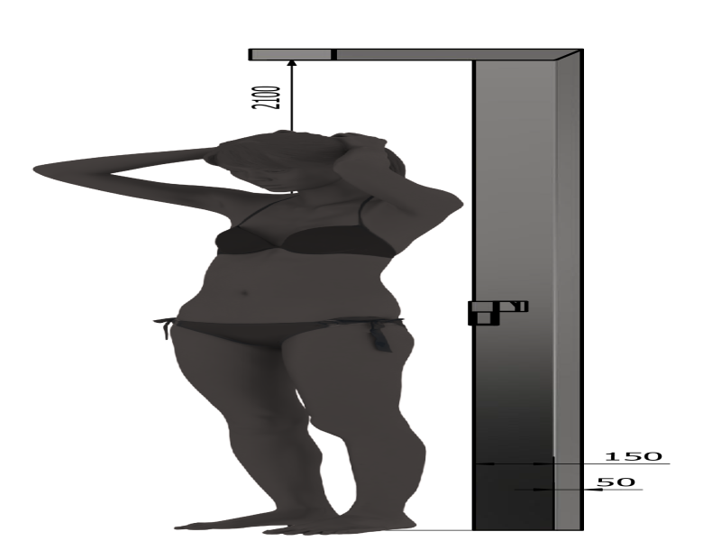 size indication: the model is 180 cm tall