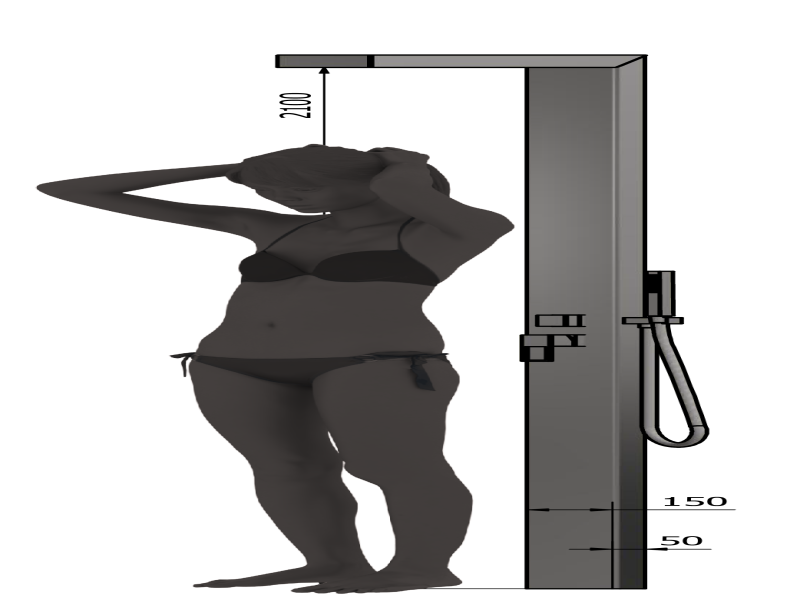 size indication: the model is 180 cm tall
