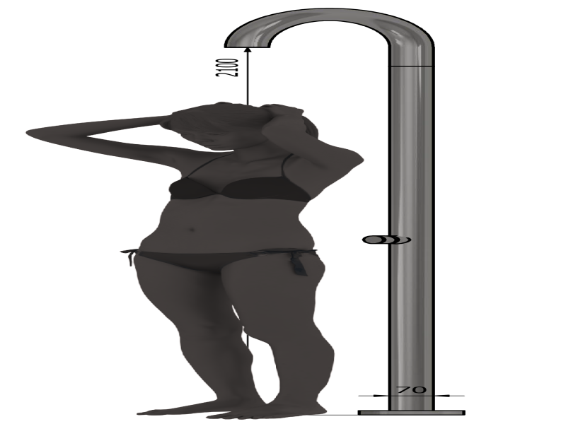 size indication: the model is 180 cm tall