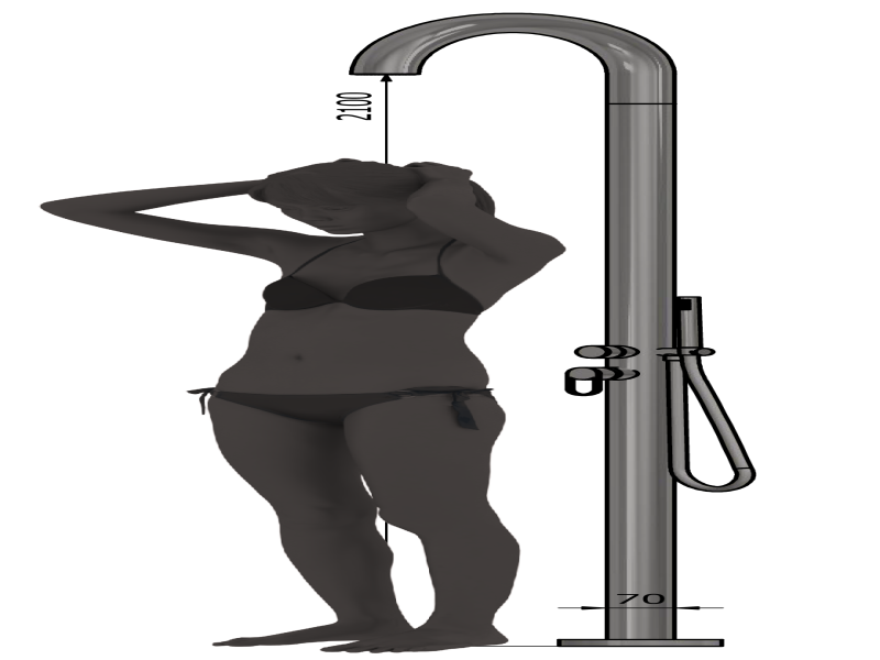 size indication: the model is 180 cm tall