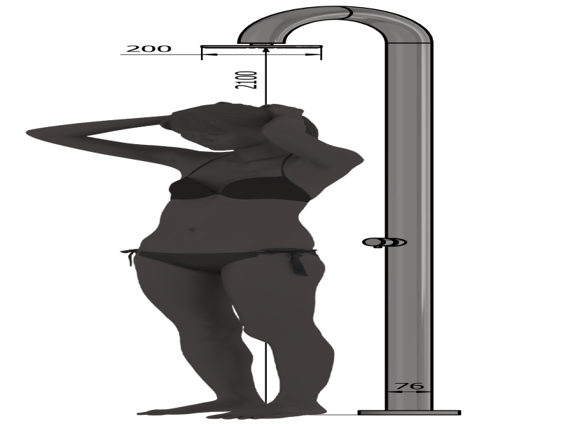 size indication: the model is 180 cm tall