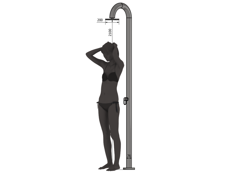 size indication: the model is 180 cm tall