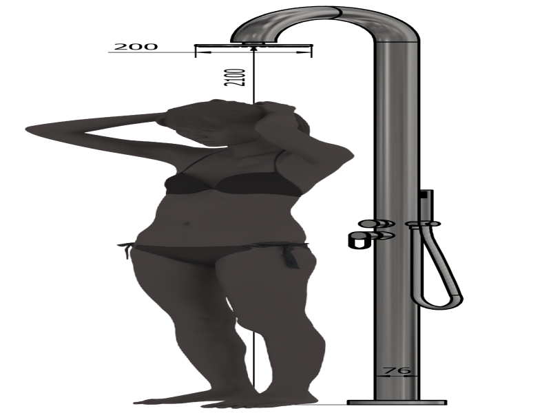 size indication: the model is 180 cm tall