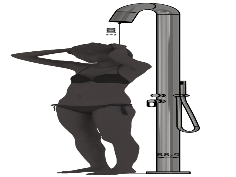 size indication: the model is 180 cm tall